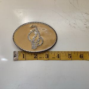 vintage baby phat belt buckle rhinestone yellow silver tone